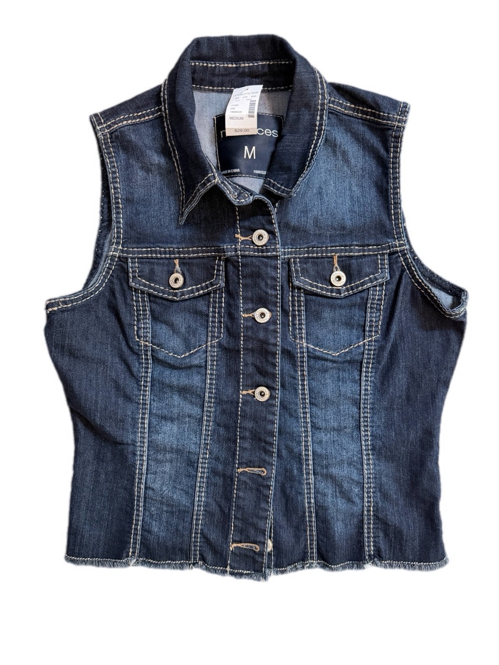 Maurice’s Sleeveless Dark Wash Denim Vest medium NWT